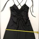 Jason Wu  Black Satin Tie Strap low black slip midi dress ruched S Photo 8