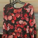 BCBGeneration 💕💕 Double Tiered A Line Dres ~ Black Combo Floral Print Large NWT Photo 6