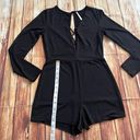 Mezzanine Women Long Sleeve Strappy V-Neck Shimmer Black Romper Size Medium Photo 6