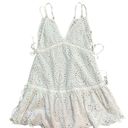 Maaji  Beach Swimsuit Cover Up Eyelet Mini Dress White Size Large Dreamy Boho Photo 9