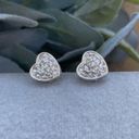 Swavorski Swarovski Heart Stud Sparkle Silver Tone Earrings Photo 0