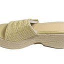 Tan Woven Espadrille Wedge Sandals Platform Espadrilles Womens 8 NEW Photo 0