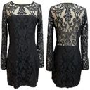 Alexis  Lace Mini Dress Long Sleeves Black Size L Photo 1