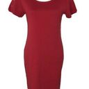 Karen Scott  Sport X-Small Dress Red Stretch Cap Sleeve Button Accent Scoop Neck Photo 0