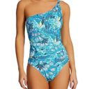 Bleu Rod Beattie Paradise Found One Shoulder One Piece Swimsuit Oahu Teal Size 6 Photo 10