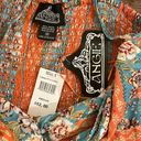 Angie NWT  Boho Knot Front Printed Maxi Dress Blue Orange Size Medium Photo 10