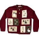 Croft & Barrow  Full Zip  Cardigan Christmas sweater M Snowman Wool Angora blend Photo 0