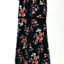 Hunter Bell  Black Floral Printed Lace Flutter Sleeves V-Neckline Midi Dress 10 Photo 2