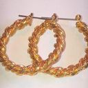Twisted Vintage  Rope Gold Tone Hoop Pierced Earrings Photo 0