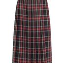 Lands'End VTG  Dark Academia Pleated Red Black Green Tartan Plaid Skirt 100% Wool Photo 0