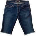 J Brand  11” jean shorts, raw hem. Women’s size 25 medium to dark wash Photo 0