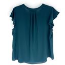 Calvin Klein  Split Neck Cap Sleeve Blouse Forest Green Size XL Photo 2