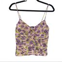 ZARA  Draped Ruched Floral Sleeveless Top XS Purple Lilac Crop Top Photo 0