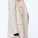 ZARA Double Breasted Gold Button Wool Blend Long Coat in Sand Size M Photo 0