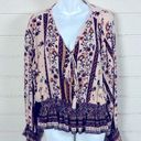 Angie  Tan Floral Boho  Blouse 2X Photo 0