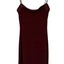 Charlotte Russe  Womens Vintage Y2K Slinky Spacedye Cowl Neck Slip Dress Burgundy Photo 0