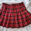 Plaid Red And Black Pleated Skirt Size M Photo 0