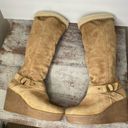 ALDO  platform tan suede knee high boots 90s 1990s y2k 2000s retro Photo 2