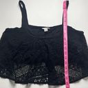 Decree  Women’s  Crochet Style Flowy Swimsuit Black Bralette Top Sz L Photo 0