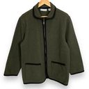 Vintage Boiled Wool Jacket Green Black Trim‎ Small Women Marsh Landing Photo 0