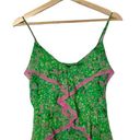 BCBGMAXAZRIA  Lime Green & Pink Y2K Silk Ruffle Cami Tank Top S Photo 0