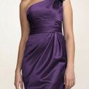 David's Bridal David’s Bridal Purple One Shoulder Satin Dress 2 Photo 9