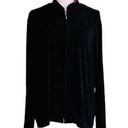 Coldwater Creek  Black Zipper Front Slinky Side Pockets Cardigan Jacket Size XL Photo 0