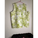 cj banks  Green White Sleeveless Top Tank Shirt Woman Plus 3x Island Leaf Photo 2