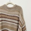 American Eagle [ Outfitters] Brown Striped Chunky Knit Oversized Sweater Sz Large Photo 7