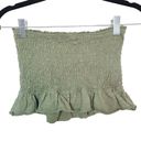 We The Free  Womens Size XS Green Ruffled Tube Top With Buttons Photo 1