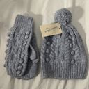 Universal Threads Blue Knit Pom Pom Hat and Mittens Set Photo 0