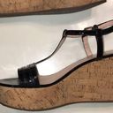 Kate Spade  Women’s Tallinn Black Patent Leather Cork Wedge Sandal Heels Photo 4