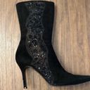 Stuart Weitzman  Black Beaded Mesh Booties Size 9 Photo 4