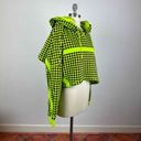 Ivy Park  x Adidas Solar Green Houndstooth Cropped Long Sleeve Hoodie Size Large Photo 3