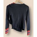 C/MEO COLLECTIVE  Long Sleeve V-Neck Crossover Sweater - Stripes - Navy Multi Photo 4