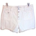 J Brand  Joan Button Fly Super High Rise White Denim Jean Shorts Womens 28 Photo 0