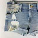 Frame  Le Cutoff Distressed Light Wash Sandblasted Jean Shorts Women's 25 TAFFS Photo 7