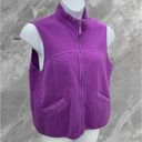 Coldwater Creek  Sleeveless Solid Purple Full Zip Hip Pockets Fleece Vest  XL Photo 1