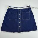 Popsugar Denim Skirt Size 14 Blue Jean Button Front Dark Wash Photo 5