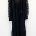 Yumi Kim NEW  Womens M Wicked Game Wrap Dress Black Swiss Dot Maxi Sheer Witchy Photo 8