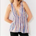 Urban Outfitters  Isla Plunge Babydoll Rainbow Stripe V Cut Tank Top Size Small Photo 12