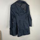 Cole Haan  Women's Back Bow Packable Hooded Rain Jacket Navy Blue Size SP Photo 1