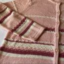 Northern Reflections Vintage  Granny Cardigan Striped Pink Floral Buttons Size XL Photo 7