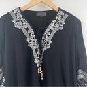 Hale Bob  Embroidered Tunic Top Black & White Dolman Beach Size Extra Small NWT Photo 5