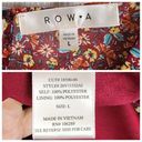 The Row  A Burgundy Floral Long Sleeve Ruffle Smoked Dress Long Sleeve Size L Photo 1
