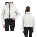 Eisctnd White Crop Puffer Jacket Long Sleeve Full Zip Warm Down Size Large New Photo 1