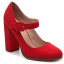 mix no. 6  Asuviel Red Faux Suede Mary Jane Pumps Block Heel Shoes Size 8.5M NEW Photo 0