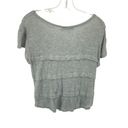 Edge Eri + Ali Womens Scoopneck Shirt Short Sleeve Raw  Stretch Pocket Gray Small Photo 2