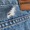 Calvin Klein Jeans  Distressed Zip-Front High-Rise Denim Skirt Exposed Zip 26 Photo 10