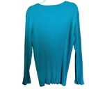 Coldwater Creek  Sweater Womens 2X Green Ribbed Pullover Long Sleeve Sweatshirt Photo 5